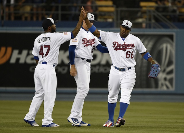 Howie-kendrick-trayce-thompson-yasiel-puig