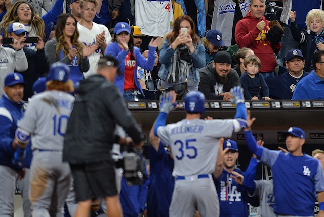 Austin Barnes, Cody Bellinger, Dave Roberts, Justin Turner, Dodgers fans