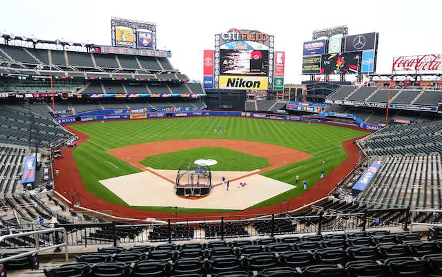 General view of batting practice at Citi Field