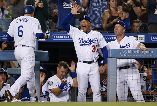 Brian Dozier, Bob Geren, Joc Pederson, Dave Roberts