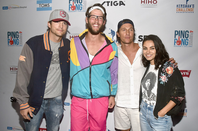 Clayton Kershaw, Mila Kunis, Ashton Kutcher, Matthew McConaughey, Kershaw's Challenge 2018 Ping Pong 4 Purpose