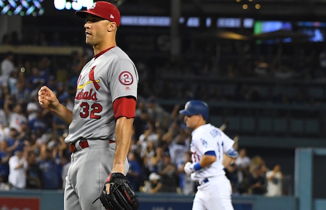 Los Angeles Dodgers outfielder Joc Pederson rounds the bases after hitting a home run against the St. Louis Cardinals