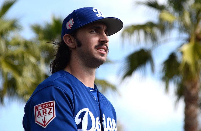 Los Angeles Dodgers pitching prospect Tony Gonsolin during Spring Training at Camelback Ranch