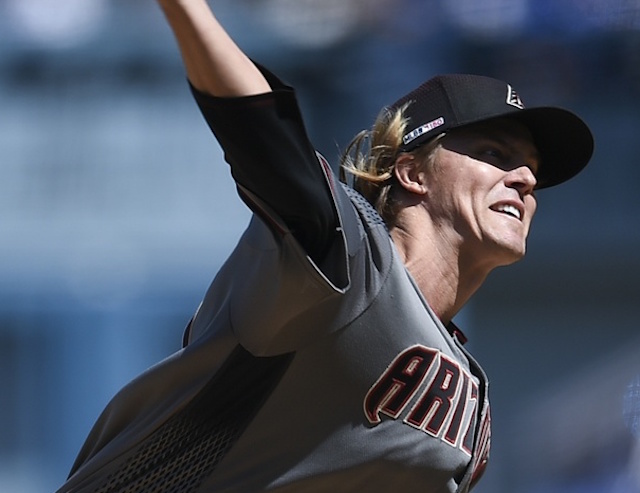 Arizona Diamondbacks starting pitcher Zack Greinke against the Los Angeles Dodgers