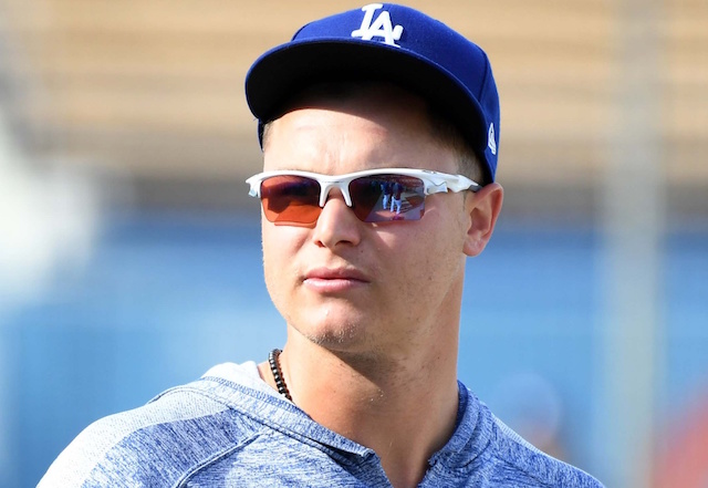 Los Angeles Dodgers outfielder Joc Pederson during batting practice at Dodger Stadium