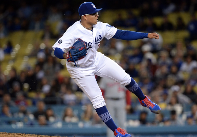 Los Angeles Dodgers pitcher Julio Urias against the Washington Nationals