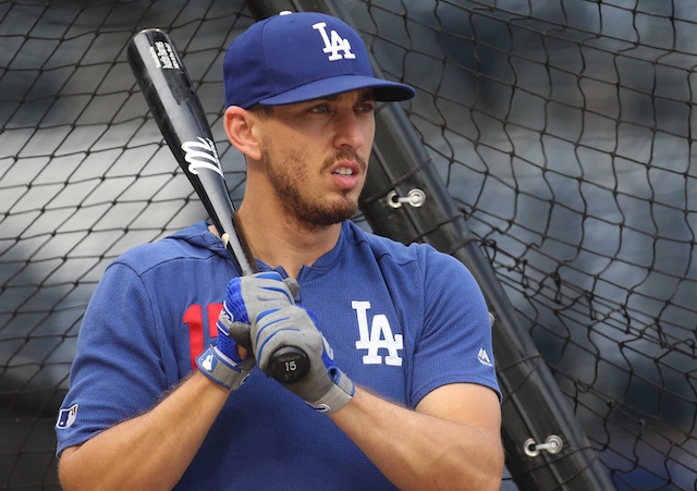 Los Angeles Dodgers catcher Austin Barnes during batting practice at PNC Park