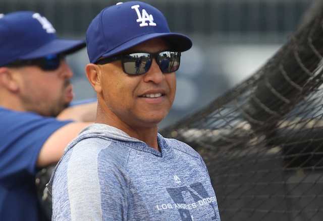 Los Angeles Dodgers manager Dave Roberts during batting practice at PNC Park