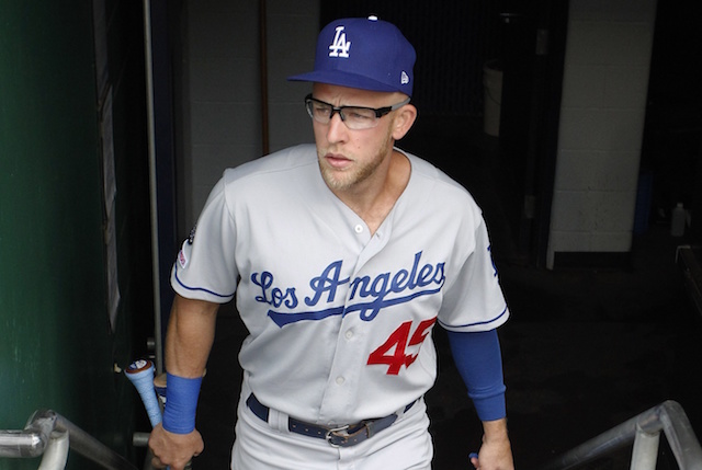 Los Angeles Dodgers infielder Matt Beaty before a game at PNC Park