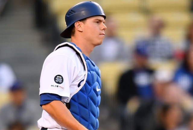 Los Angeles Dodgers catcher Will Smith during his MLB debut against the New York Mets