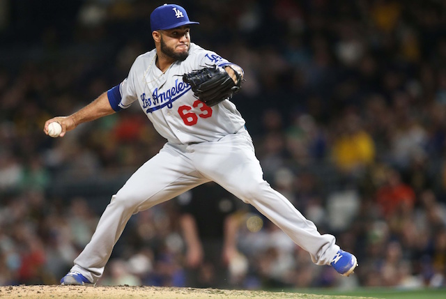 Los Angeles Dodgers relief pitcher Yimi Garcia during a game against the Pittsburgh Pirates