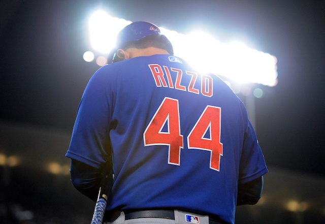 Chicago Cubs first baseman Anthony Rizzo during a game at Dodger Stadium