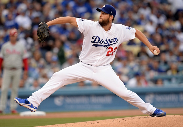 Los Angeles Dodgers starting pitcher Clayton Kershaw against the Philadelphia Phillies