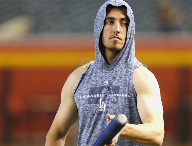 Los Angeles Dodgers right fielder Cody Bellinger during batting practice at Chase Field