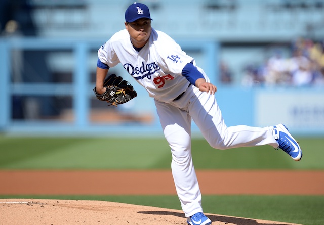 Los Angeles Dodgers starting pitcher Hyun-Jin Ryu against the Colorado Rockies