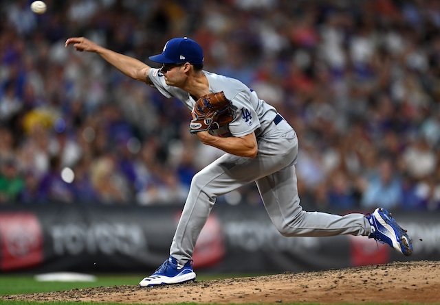 Los Angeles Dodgers relief pitcher Joe Kelly against the Colorado Rockies