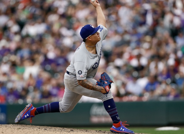 Los Angeles Dodgers pitcher Julio Urias against the Colorado Rockies