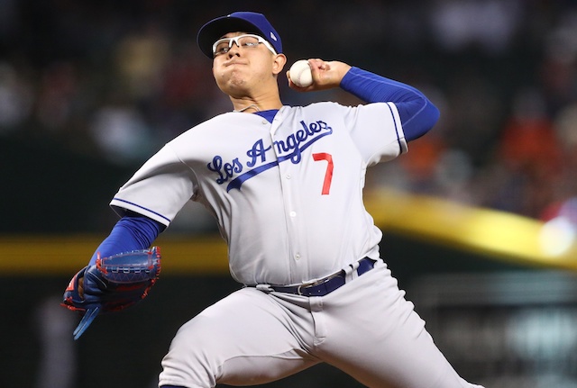 Los Angeles Dodgers pitcher Julio Urias against the Arizona Diamondbacks