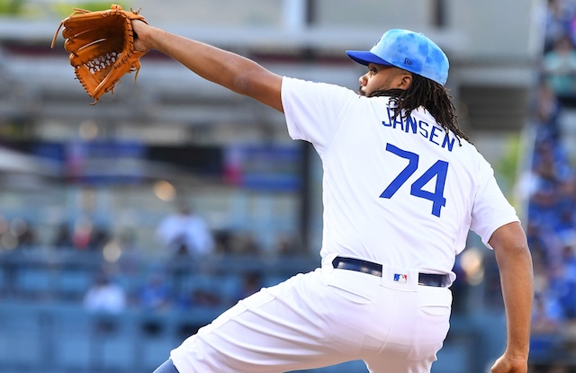 Los Angeles Dodgers closer Kenley Jansen against the Chicago Cubs