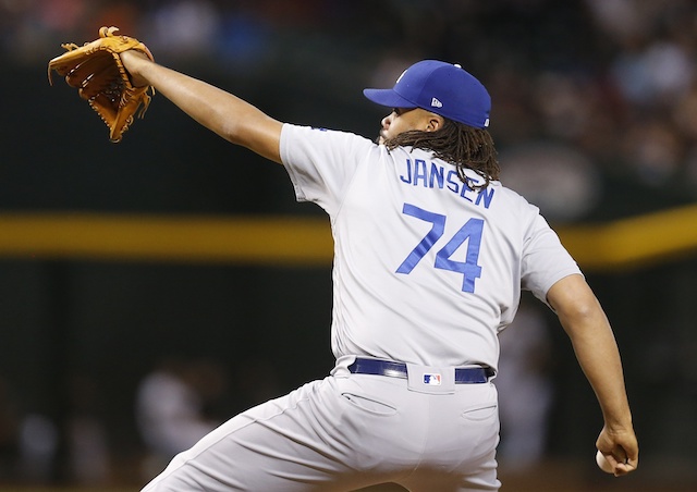 Los Angeles Dodgers closer Kenley Jansen against the Arizona Diamondbacks