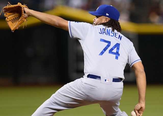 Los Angeles Dodgers closer Kenley Jansen against the Arizona Diamondbacks