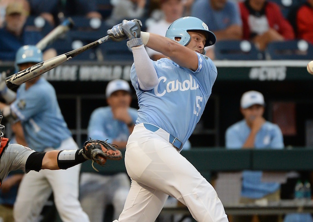 North Carolina infielder Michael Busch during the 2018 College World Series