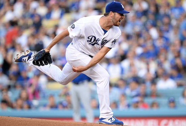 Los Angeles Dodgers starting pitcher Rich Hill against the Chicago Cubs