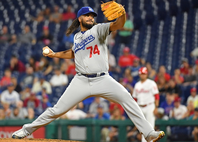 Los Angeles Dodgers closer Kenley Jansen against the Philadelphia Phillies