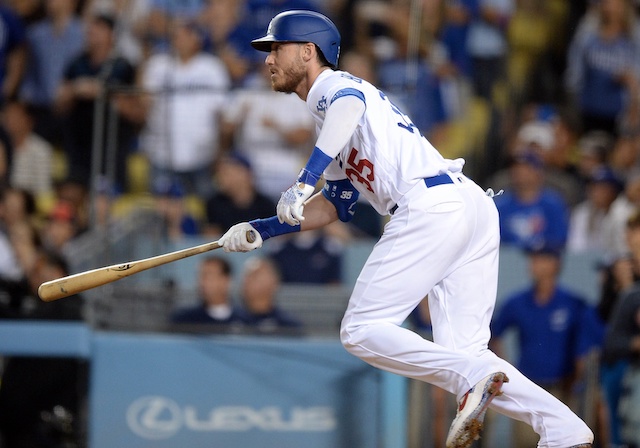 Los Angeles Dodgers All-Star Cody Bellinger hits a double