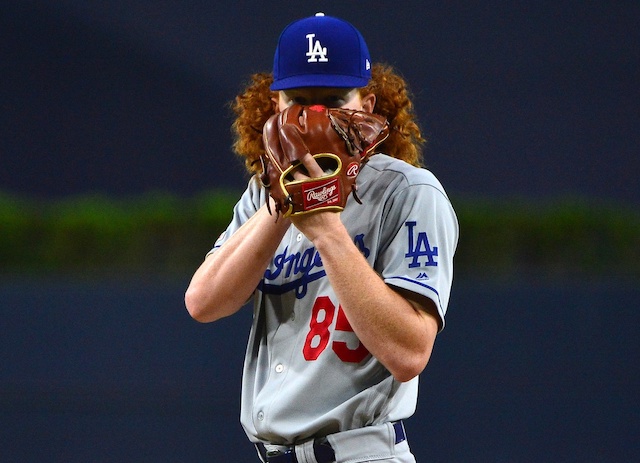 Los Angeles Dodgers pitcher Dustin May against the San Diego Padres