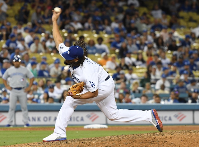 Los Angeles Dodgers closer Kenley Jansen against the Toronto Blue Jays