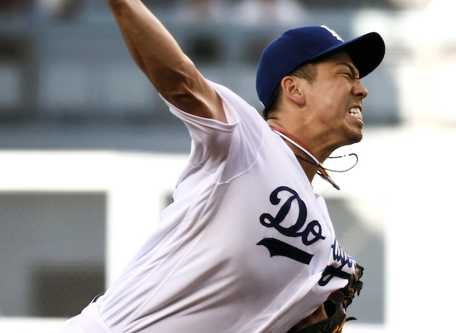 Los Angeles Dodgers pitcher Kenta Maeda against the Arizona Diamondbacks