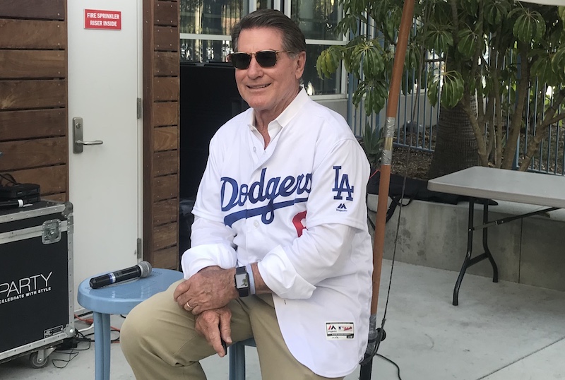 Los Angeles Dodgers legend Steve Garvey makes an appearance at Dodger Stadium