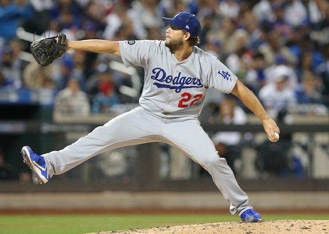 Los Angeles Dodgers pitcher Clayton Kershaw against the New York Mets