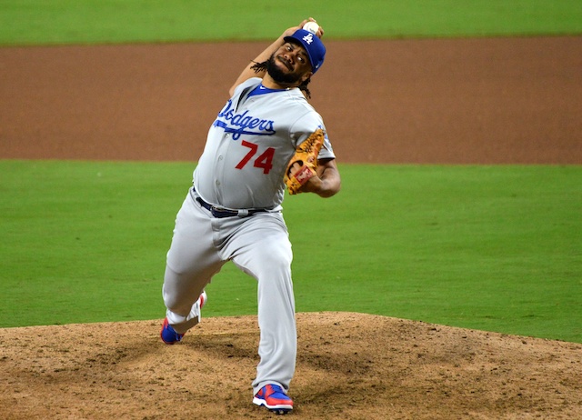 Los Angeles Dodgers closer Kenley Jansen against the San Diego Padres