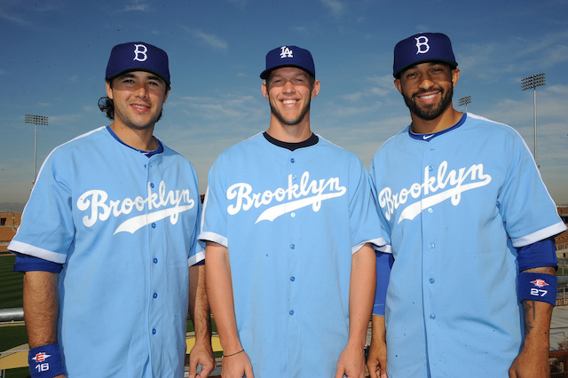 Andre Ethier, Clayton Kershaw, Matt Kemp, Brooklyn jerseys