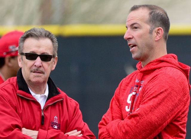 Los Angeles Angels owner Arte Moreno with general manager Billy Eppler