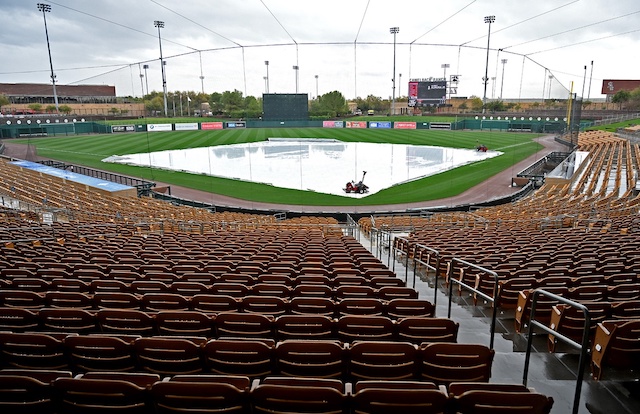 Camelback Ranch view, tarp