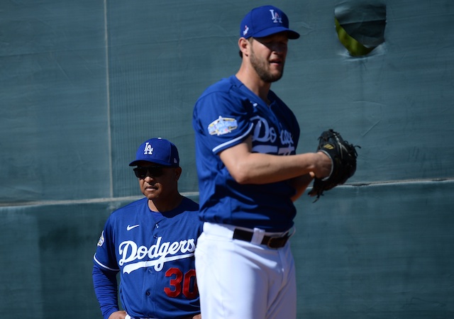 Clayton Kershaw, Dave Roberts, 2020 Spring Training