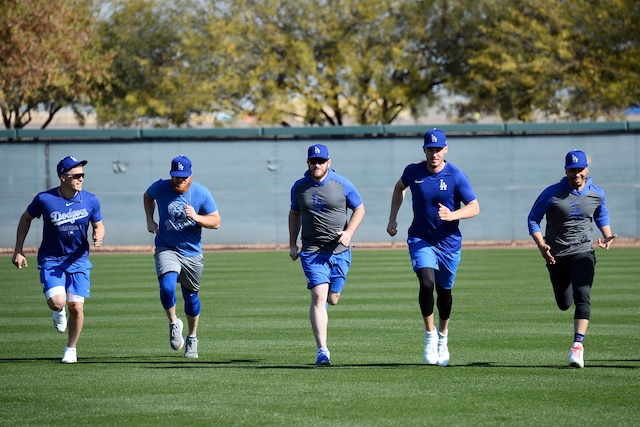 Cody Bellinger, Mookie Betts, Kiké Hernandez, Max Muncy, Justin Turner, 2020 Spring Training