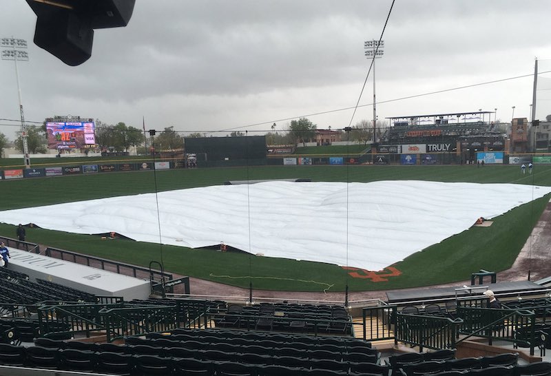 Scottsdale Stadium view, tarp