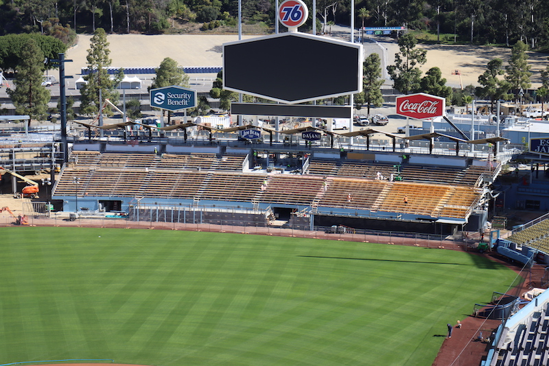 Dodger Stadium view, renovation