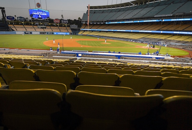 Dodger Stadium view, intrasquad game, 2020 Spring Training