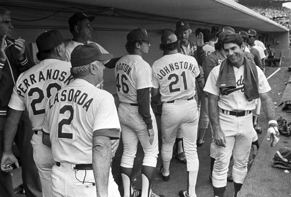 Steve Garvey, Bert Hooton, Jay Johnstone, Tommy Lasorda