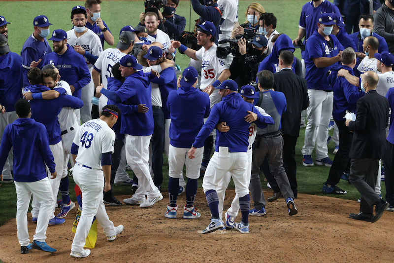 Cody Bellinger, Brusdar Graterol, Max Muncy, Edwin Rios, Dodgers win, 2020 World Series