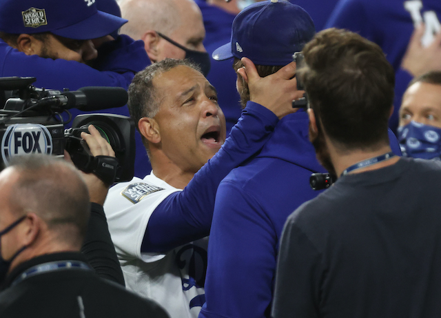 Clayton Kershaw, Dave Roberts, Dodgers win, 2020 World Series