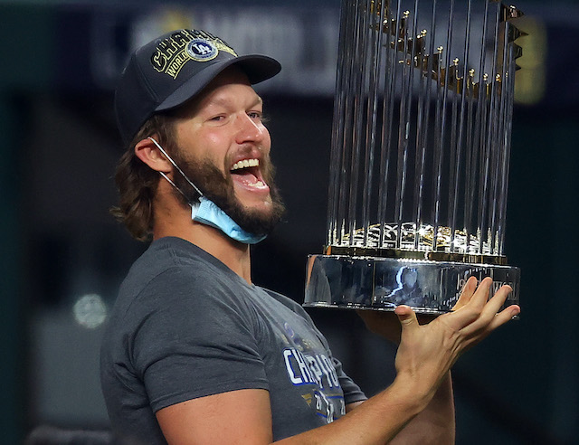 Clayton Kershaw, Dodgers win, 2020 World Series trophy