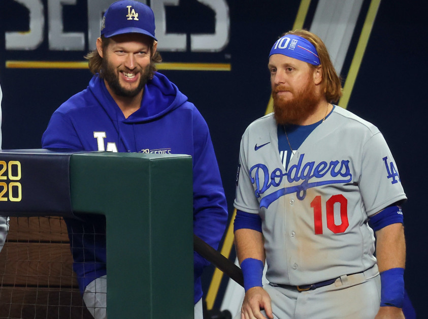 Clayton Kershaw, Justin Turner, 2020 World Series