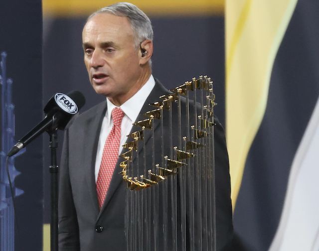 Rob Manfred, World Series trophy