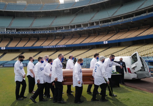 Mickey Hatcher, Eric Karros, Mike Scioscia, Tommy Lasorda Celebration Of Life